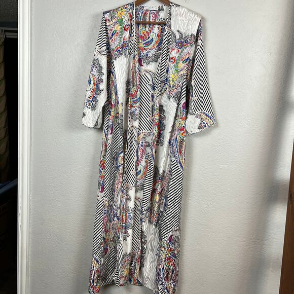 Vintage Mary McFadden Dress Gown Robe Set Pajama White - S - Picture 4 of 11